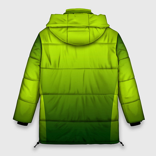 Женская зимняя куртка Яркий зеленый градиентный комбинированный узор / 3D-Черный – фото 2