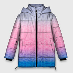 Куртка зимняя женская Tie-dye color gradient: pink-blue, цвет: 3D-светло-серый