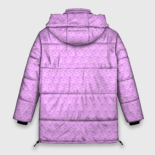 Женская зимняя куртка Розовый паттерн розовые бантики / 3D-Черный – фото 2