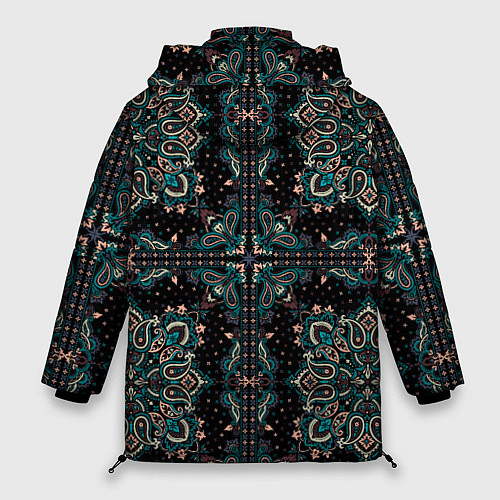 Женская зимняя куртка Орнамент пейсли / 3D-Черный – фото 2