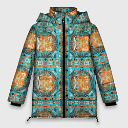 Куртка зимняя женская Орнамент пейсли, цвет: 3D-светло-серый