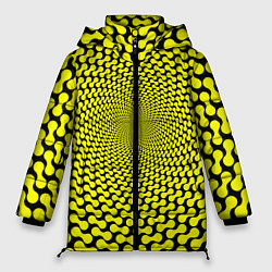 Куртка зимняя женская Ядовитая геометрическая иллюзия, цвет: 3D-красный
