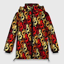 Куртка зимняя женская Кокопелли - паттерн, цвет: 3D-светло-серый