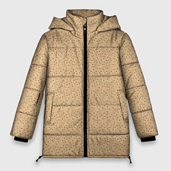Женская зимняя куртка Бежевый текстурированный в мелкий горошек