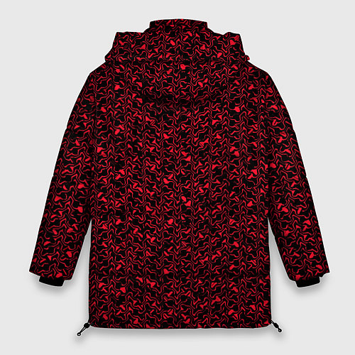 Женская зимняя куртка Чёрно-розовый абстрактная текстура / 3D-Черный – фото 2