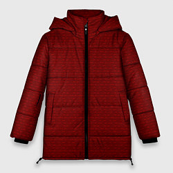 Куртка зимняя женская Текстурированный тёмно-красный однотонный, цвет: 3D-черный