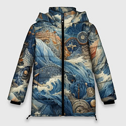 Женская зимняя куртка Абстрактная композиция - нейросеть