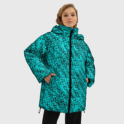 Куртка зимняя женская Кристальный голубой текстура, цвет: 3D-черный — фото 2