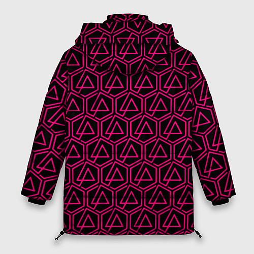 Женская зимняя куртка Linkin park pink logo / 3D-Светло-серый – фото 2
