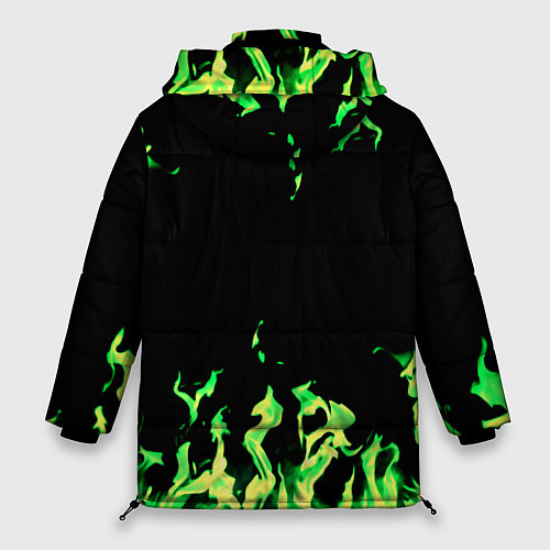 Женская зимняя куртка Minecraft green flame / 3D-Черный – фото 2
