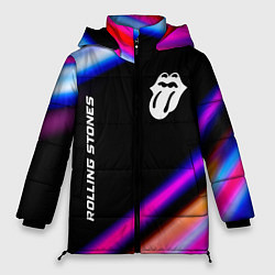 Куртка зимняя женская Rolling Stones neon rock lights, цвет: 3D-черный