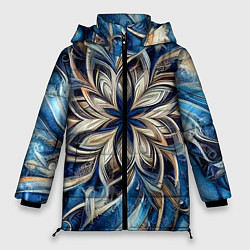 Куртка зимняя женская Джинса и цветочный орнамент - нейросеть, цвет: 3D-черный