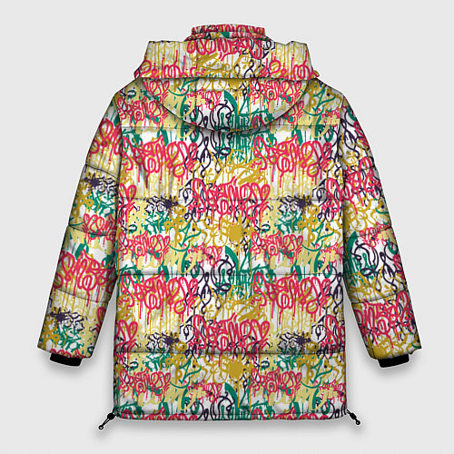 Женская зимняя куртка Граффити с подтёками / 3D-Черный – фото 2
