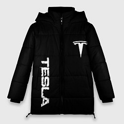 Куртка зимняя женская Tesla logo white, цвет: 3D-красный