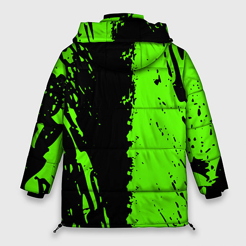Женская зимняя куртка Fortnite зёленая краска логотипы / 3D-Красный – фото 2