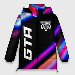 Куртка зимняя женская GTA speed game lights, цвет: 3D-черный