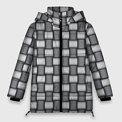 Куртка зимняя женская Переплетенные серые ленты, цвет: 3D-черный