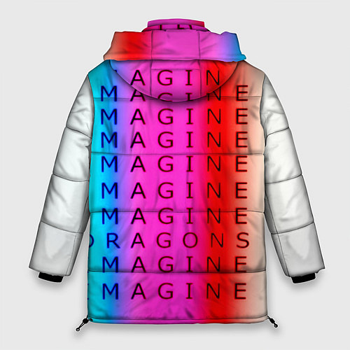 Женская зимняя куртка Imagine Dragons neon rock / 3D-Красный – фото 2