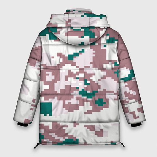 Женская зимняя куртка Пиксельный камуфляж европа / 3D-Черный – фото 2