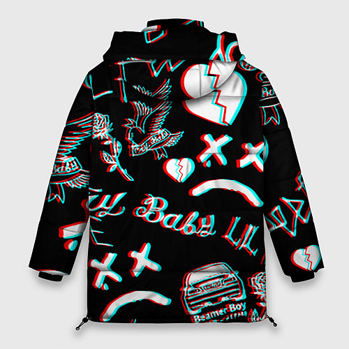 Женская зимняя куртка Lil Peep logo glitch / 3D-Светло-серый – фото 2