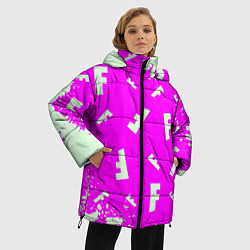 Куртка зимняя женская Fortnite pattern pink, цвет: 3D-черный — фото 2