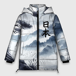 Женская зимняя куртка Японский пейзаж - нейросеть