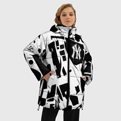 Куртка зимняя женская New York yankees - abstraction, цвет: 3D-светло-серый — фото 2