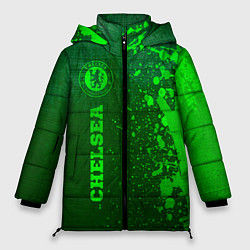 Куртка зимняя женская Chelsea - green gradient по-вертикали, цвет: 3D-черный