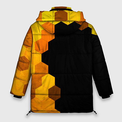 Женская зимняя куртка Stumble Guys - gold gradient по-вертикали / 3D-Черный – фото 2