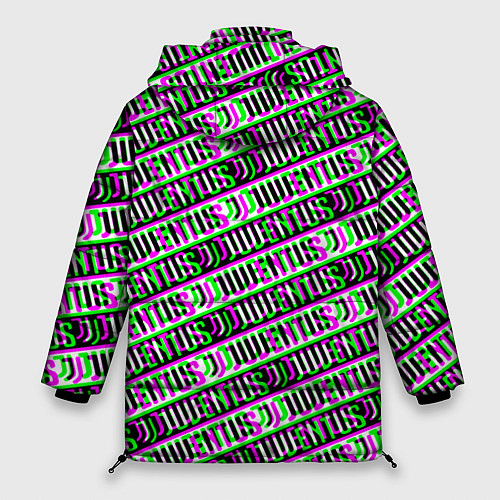 Женская зимняя куртка Juventus glitch pattern / 3D-Черный – фото 2