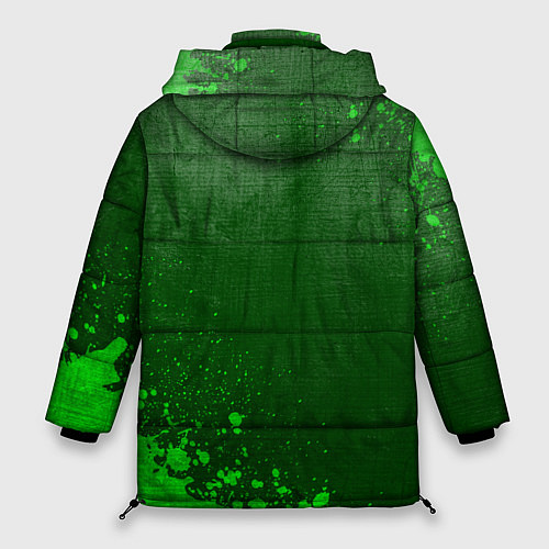 Женская зимняя куртка Leicester City - green gradient вертикально / 3D-Черный – фото 2