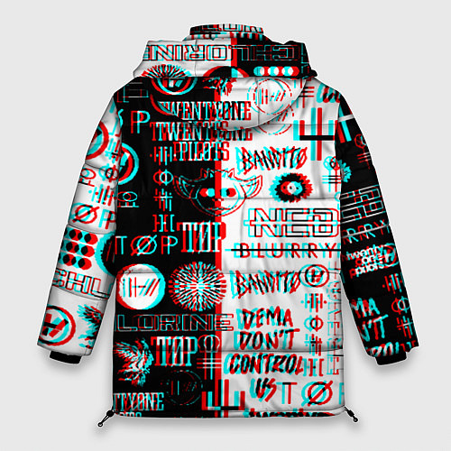 Женская зимняя куртка Twenty one pilots glitch pattern / 3D-Светло-серый – фото 2