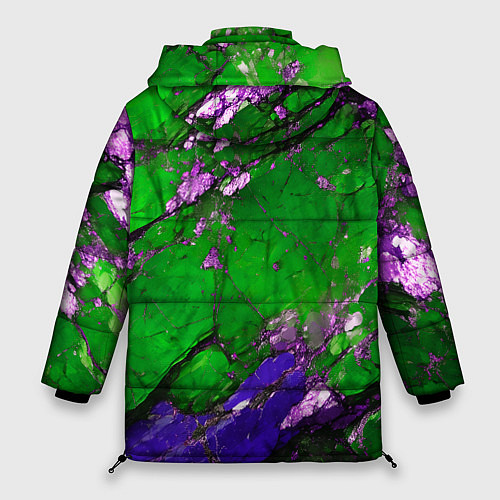 Женская зимняя куртка A purple mineral in a green stone / 3D-Красный – фото 2