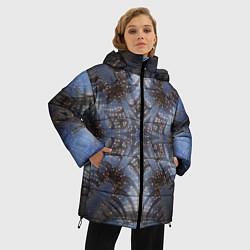 Куртка зимняя женская Снежинка в космосе, цвет: 3D-светло-серый — фото 2