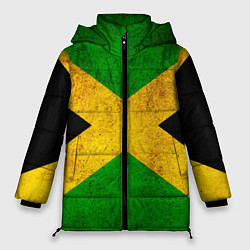 Куртка зимняя женская Jamaica flag, цвет: 3D-черный