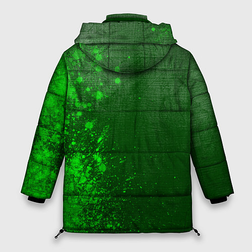 Женская зимняя куртка Manchester United - green gradient по-вертикали / 3D-Черный – фото 2