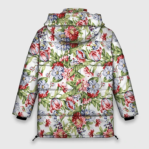 Женская зимняя куртка Цветы / 3D-Черный – фото 2