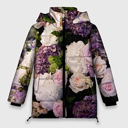 Женская зимняя куртка Весенние цветы