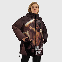 Куртка зимняя женская Муай тай боец, цвет: 3D-черный — фото 2