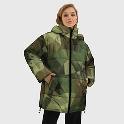 Куртка зимняя женская Полигональный камуфляж, цвет: 3D-светло-серый — фото 2
