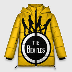 Куртка зимняя женская The Beatles: Yellow Vinyl, цвет: 3D-черный