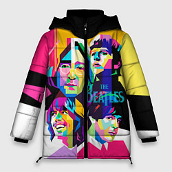 Куртка зимняя женская The Beatles: Poly-art, цвет: 3D-черный