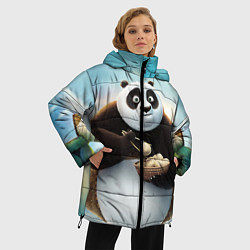 Куртка зимняя женская Кунг фу панда, цвет: 3D-светло-серый — фото 2
