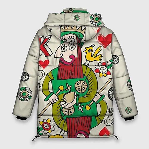 Женская зимняя куртка Червовый король / 3D-Черный – фото 2