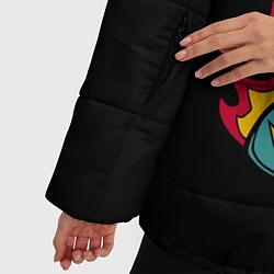 Куртка зимняя женская Мишка на борде, цвет: 3D-черный — фото 2