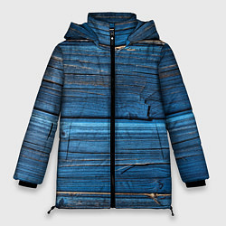 Куртка зимняя женская Голубые доски, цвет: 3D-черный