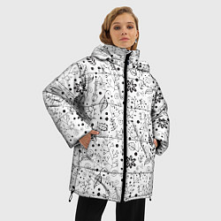 Куртка зимняя женская Цветочки-травушки, цвет: 3D-черный — фото 2