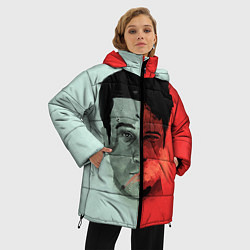 Куртка зимняя женская Norton: White & Red, цвет: 3D-светло-серый — фото 2