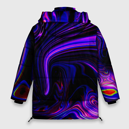 Женская зимняя куртка Цветные разводы / 3D-Черный – фото 2