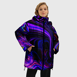 Куртка зимняя женская Цветные разводы, цвет: 3D-красный — фото 2